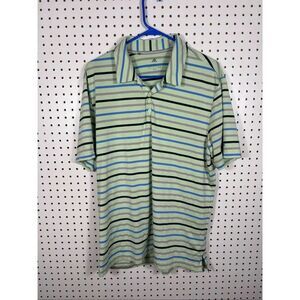 Adidas striped performance golf shirt size L